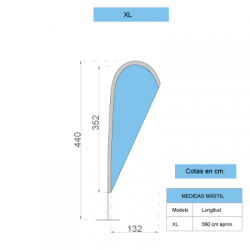Fly Banner Lagrima Completo 440cm
